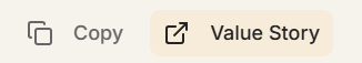 Copy and Value Story action buttons at the bottom of the generated output
