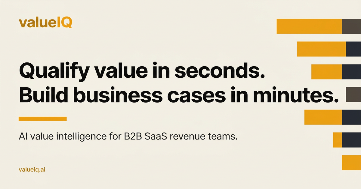 Value Based Intelligence valueIQ | The Value and Pricing Intelligence Layer for Business
